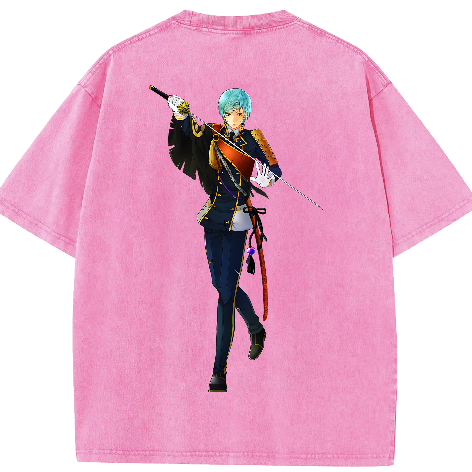 （画像用） 刀剣乱舞 Touken Ranbu 綿100% ヴィンテージ風 半袖Tシャツ（背面プリント）